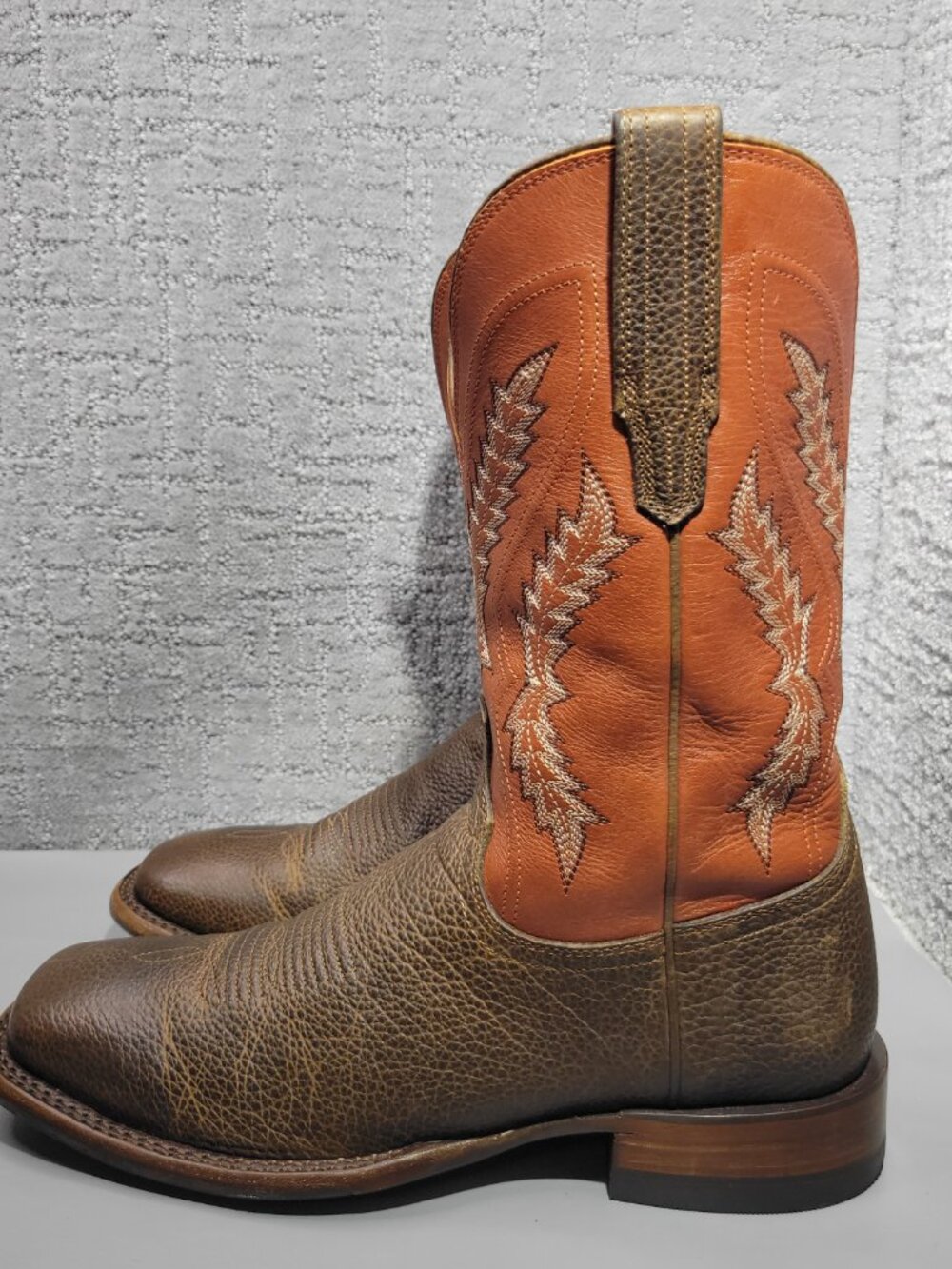 Tecovas The Doc Frontier Men's Size 11.5D Dark Chestnut & Rust Orange Boots - Picture 5 of 14